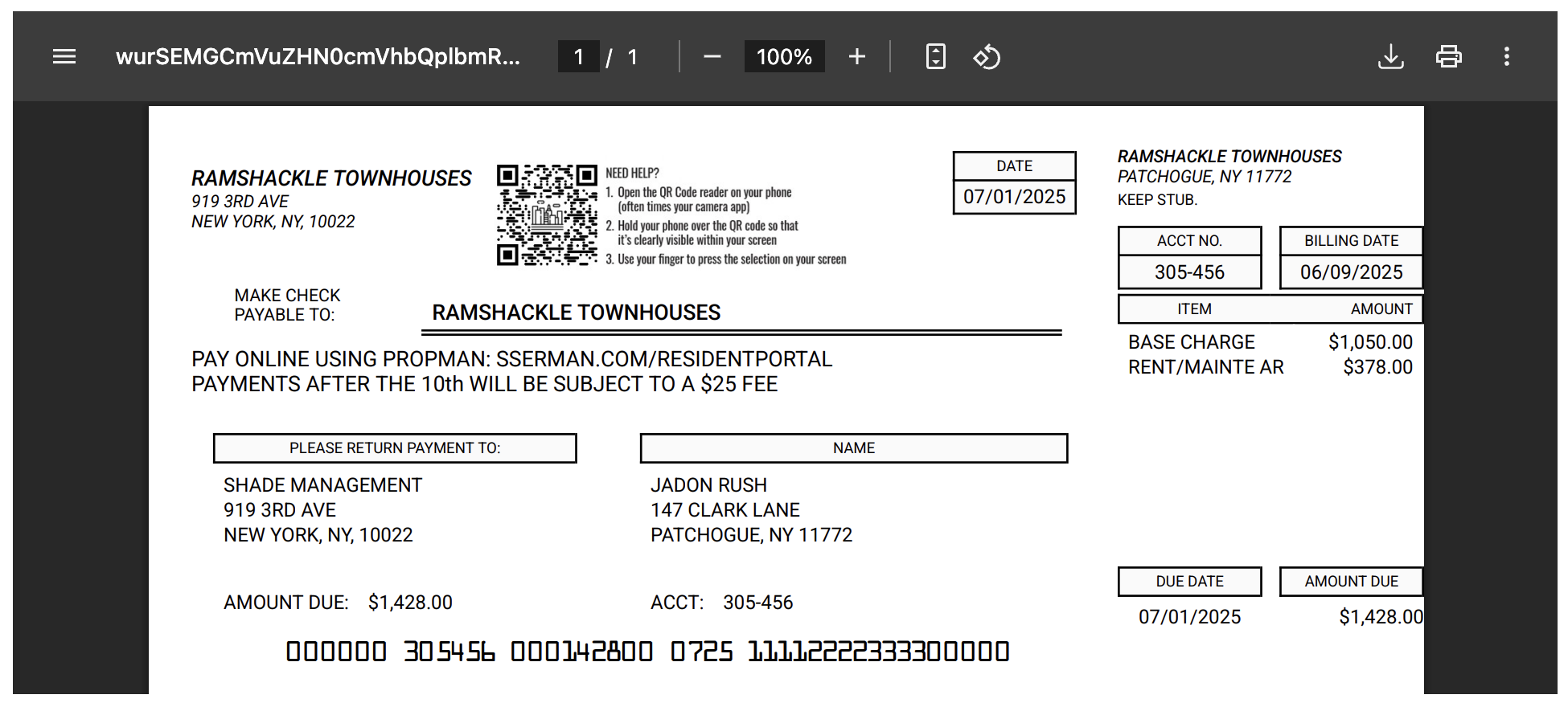 Resident Details Bill