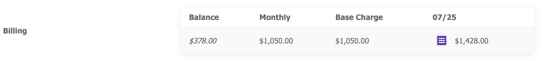 Resident Details Billing