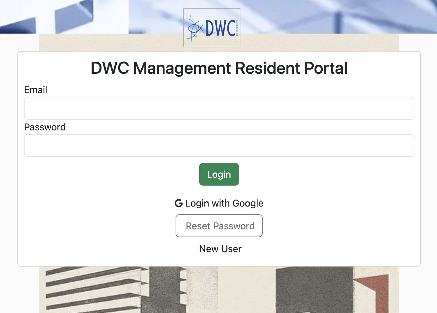 Management Portal Login Screen